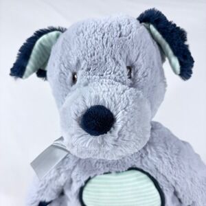 Douglas Baby Plush Puppy Dog Grey Navy Blue Striped Belly 12 Inch Stuffed